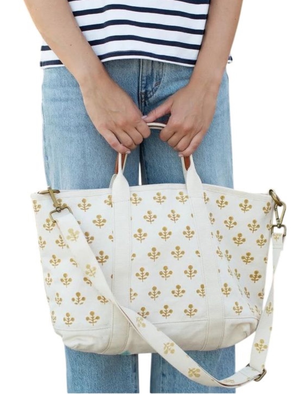Marea Hand Block Printed Canvas Tote